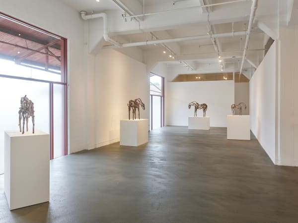 Installation view of Deborah Butterfield: New Sculpture, September 6 - November 9, 2024 at Haines Gallery, San Francisco Photo: Robert Divers Herrick