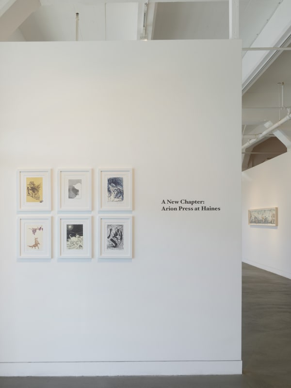 Installation view of A New Chapter: Arion Press at Haines, November 16, 2024 - January 11, 2025 at Haines Gallery, San Francisco, CA Photo: Robert Divers Herrick