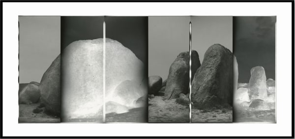 Chris McCaw Inverse #33, Mojave, 2023 3 Unique paper negatives, partial in-camera solarization 25.25 x 53 inches, framed