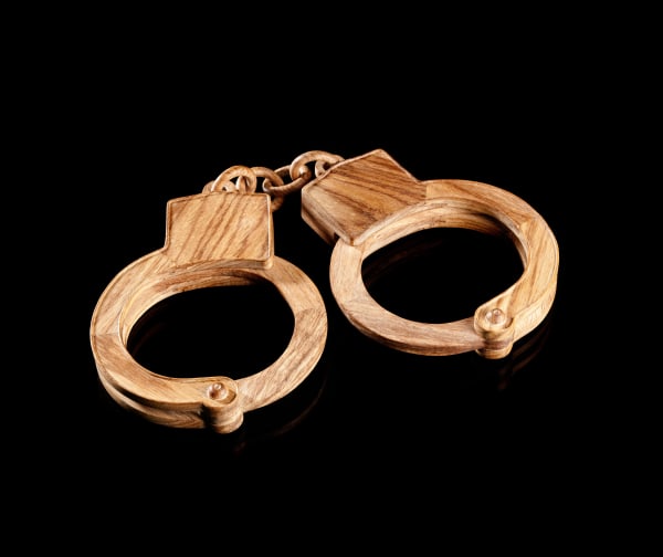 Ai Weiwei Handcuffs, 2012 Wood 16 x 5 x 1 inches