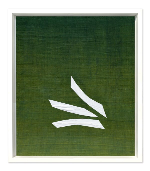 Ricardo Mazal Gaa 5 (Green), 2025 Acrylic on silk on aluminum panel 25 x 21.5 inches, framed