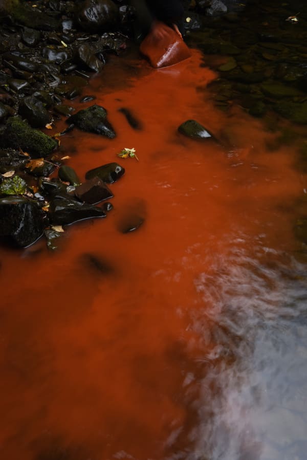 Andy Goldsworthy Red river rock. Dumfriesshire, Scotland. 19 August 2016, 2016 Single-channel digital video (color, sound) 9 minutes (looped)