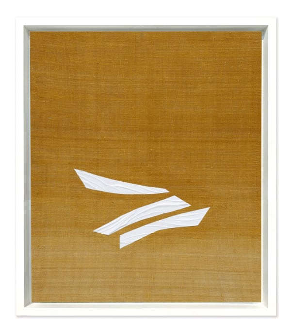 Ricardo Mazal Gashe 5 (Yellow), 2025 Acrylic on silk on aluminum panel 25 x 21.5 inches, framed