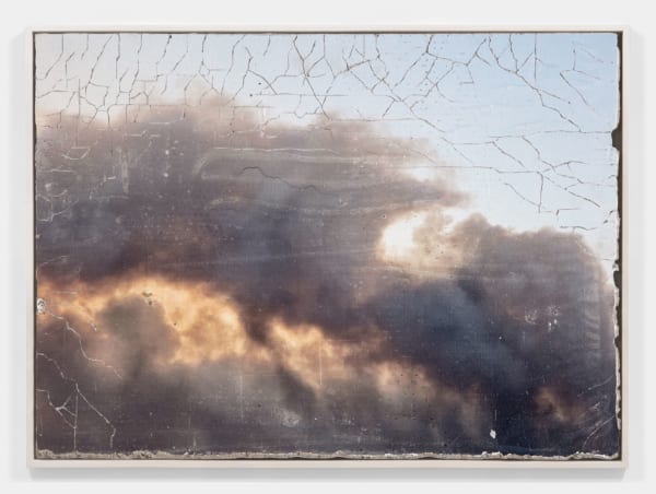 Matthew Brandt January Sky VI, 2025 Pigment and plaster on cement board 18.5 x 25 inches, framed