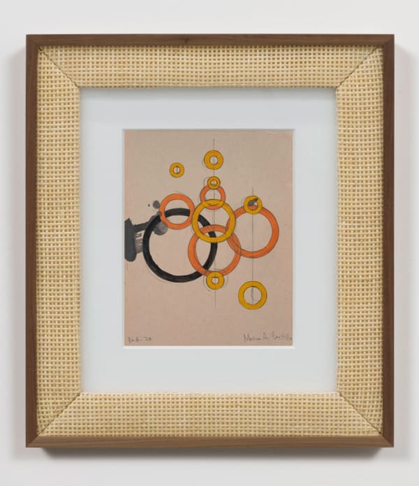 Marco Castillo Primera libreta de notas, página 28, 2018 Ink and pencil on paper 18.5 x 16.5 inches, framed