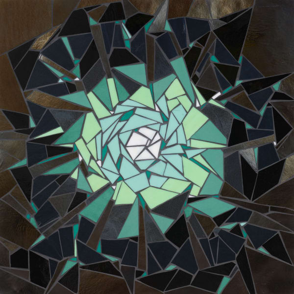 Adia Millett Paradigm Shift, 2024 Glass, grout on wood panel 36 x 36 inches