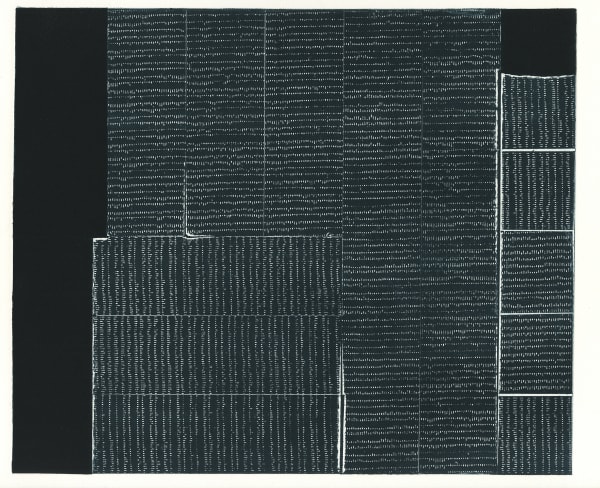 black background, white lines, abstract design