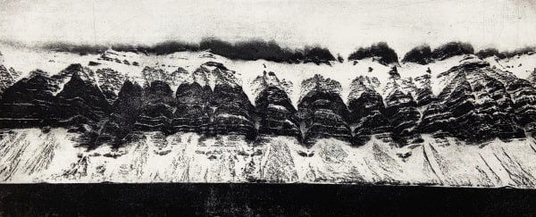 A black and white print