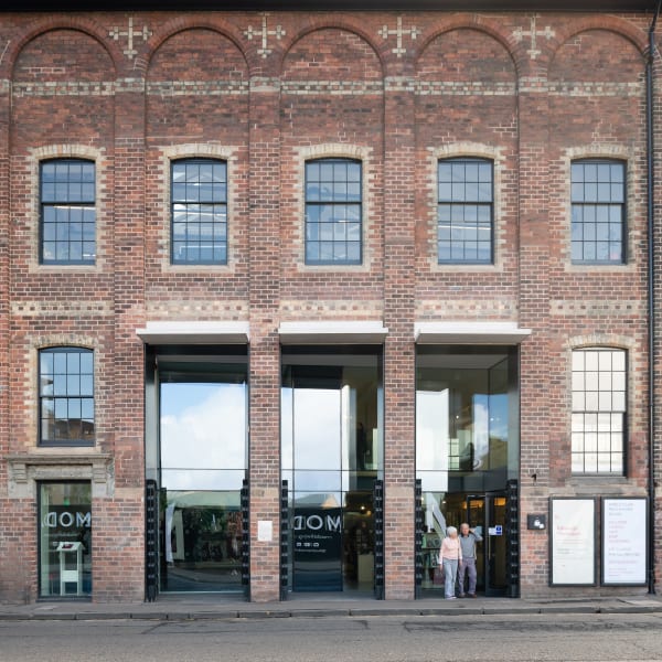 The front doors of the Edinburgh Printmakers' Castle Mills building