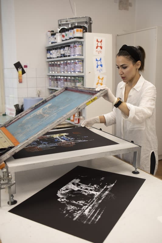 Azadeh Hashemzadeh in the studio