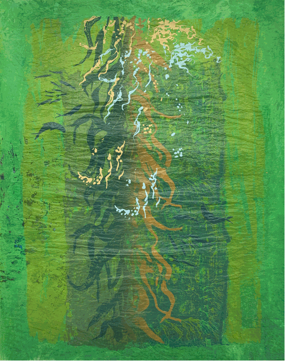 Sea Kelp Hanging, Mixed-media.