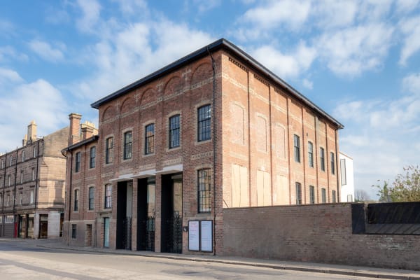 The front doors of the Edinburgh Printmakers' Castle Mills building
