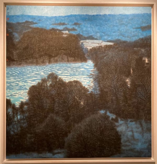 Liu Yun landscape of a body of water in a wooded area.