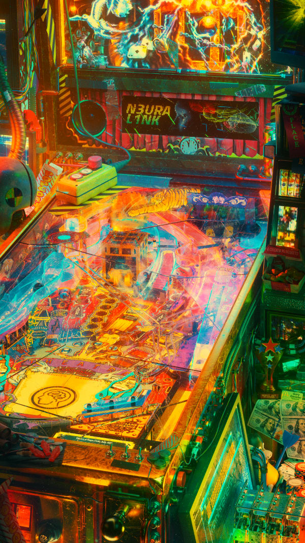 NESSGRAPHICS digital art NFT of a pinball machine