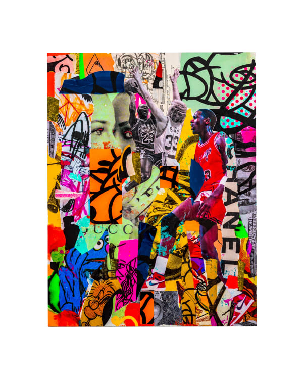 Timmy Sneaks collage style pop art.