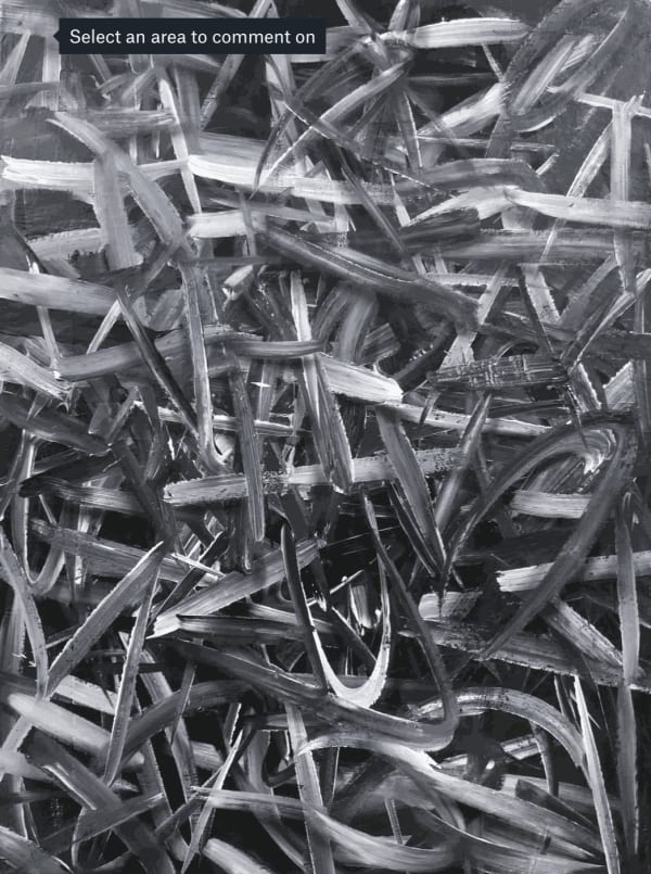 Percy Fortini-Wright black and white abstract painting.