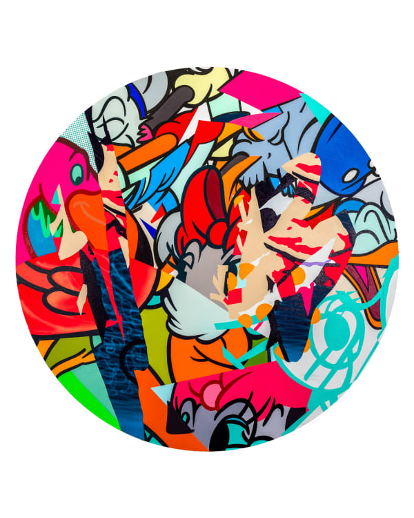 Timmy Sneaks pop art that features daisy duck.