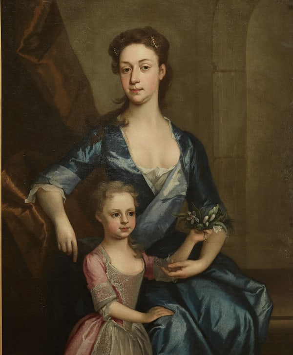 Attributed to Joseph Highmore (1692-1780), Portrait of a Lady and her Daughter, c.1720