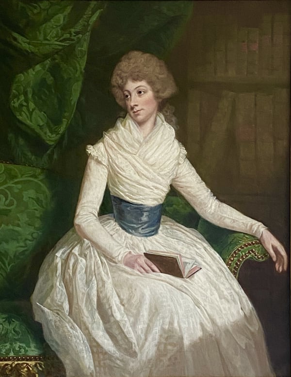Thomas Beach (1738-1806), Maria Penruddocke in her library with a book, 1793