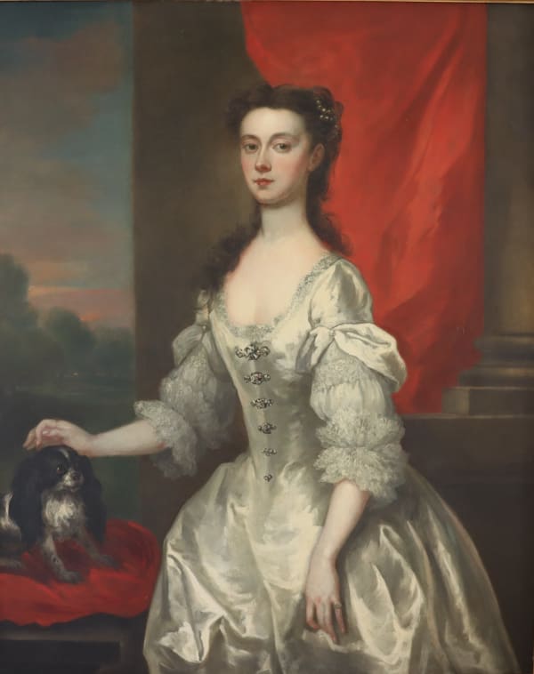 John Vanderbank (1694-1739), A lady in an ivory gown seated in a ...