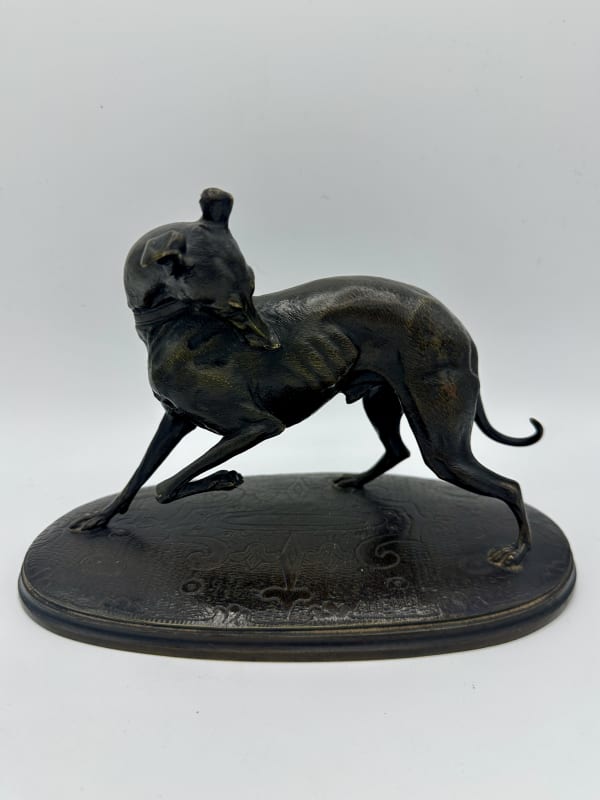 A bronze greyhound by Joseph Francois Victor Chemin