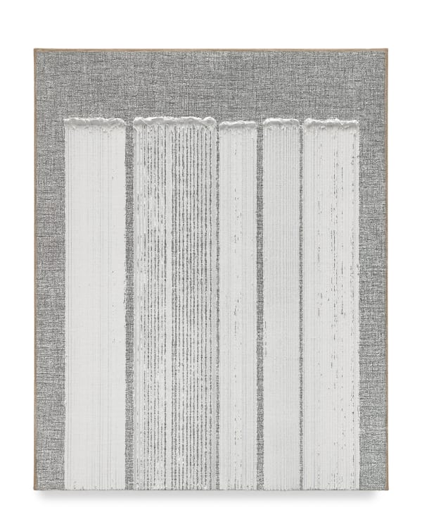 Ha Chong-Hyun Conjunction 23-77, 2023 Oil on hemp cloth 63 3/4 x 51 1/8 in 162 x 130 cm 100 HO Framed: 64 3/4 x 52 1/2 x 3 in 164.5 x 133.4 x 7.6 cm