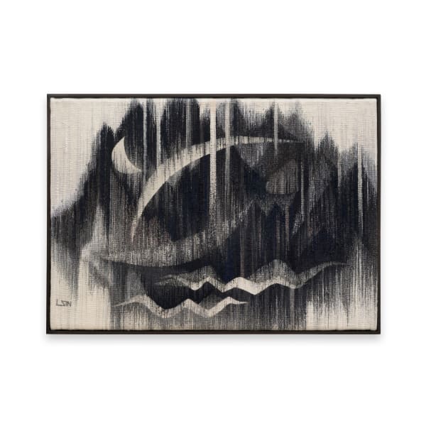 Lee ShinJa Mountain of Elegance, 1987 Wool thread; tapestry 41 1/4 x 58 1/2 in 104.8 x 148.6 cm Framed: 43 x 60 x 1 7/8 in 109.2 x 152.4 x 4.8 cm