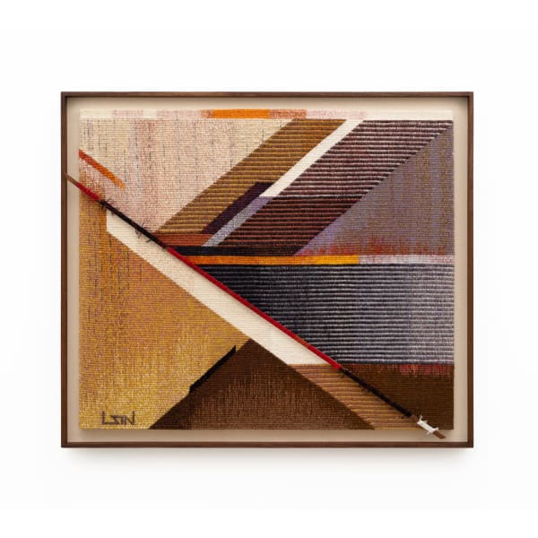 Lee ShinJa Open the Horizon II, 2003 Wool thread, metal; tapestry 29 1/8 x 34 1/4 in 74 x 87 cm Framed: 31 x 36 3/4 x 2 in