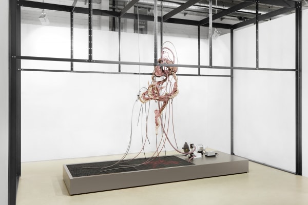 Installation view of Mire Lee, Endless House: Harlequin Baby, 2022 | Booth M3 at Art Basel (Jun 16-19, 2022). Courtesy of the artist and Tina Kim Gallery. Photo by Sebastiano Pellion Di Persano.