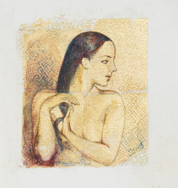 Anupam Sud Untitled Watercolour and gold leaf on paper 6 x 5 inches 2005