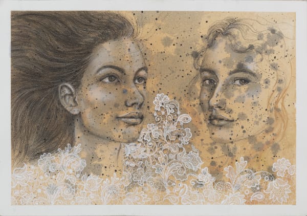 Harshdeep Kaur Delicate Bond Mixed media on paper 14 x 20 inches 2025