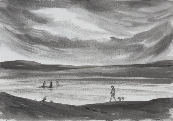 Harshdeep Kaur Path of Solitude Ink on paper 14 x 20 inches 2025