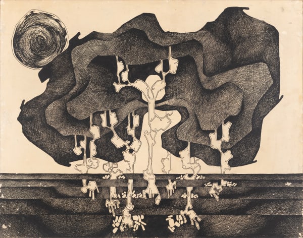 Ashok BhowmickThe Desert Pen & ink, acrylic on archival paper 28 x 22 inches 1979