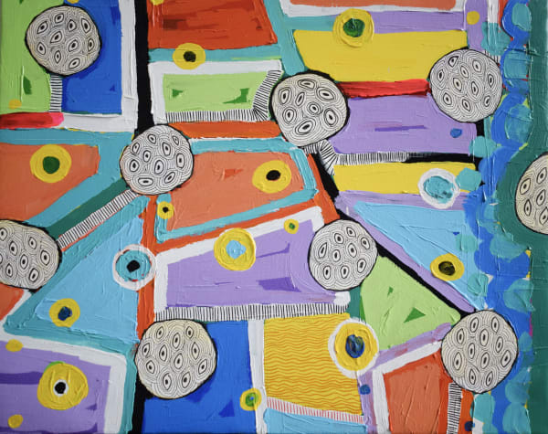 Insha Manzoor Pambach- II Acrylic on canvas 30 x 24 inches