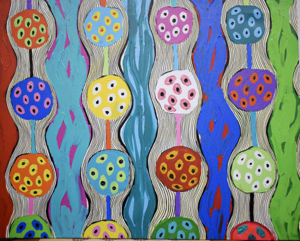 Insha Manzoor Pambach- I Acrylic on canvas 30 x 24 inches