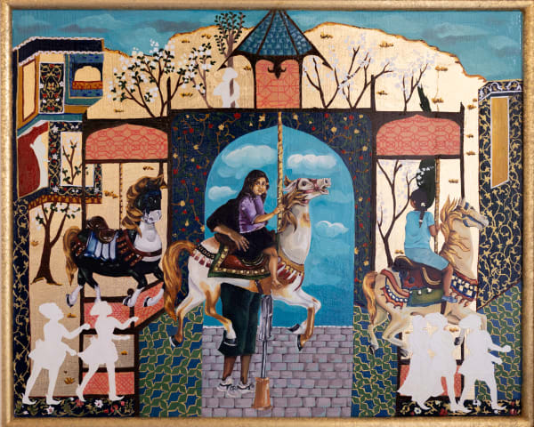 Abhijna Vemuru Kasa Carousal of life Oil on board 23 x 27 inches 2024