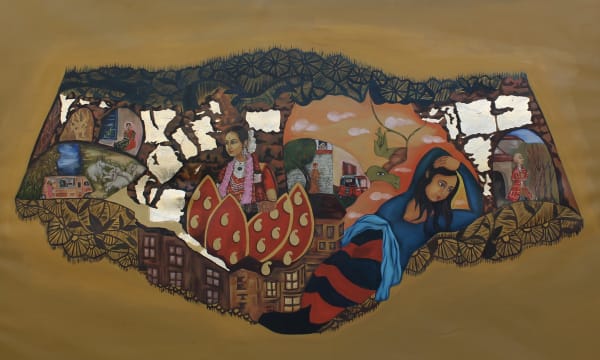 Abhijna Vemuru Kasa La Perla Underwear Oil on canvas 76 x 82 inches 2021