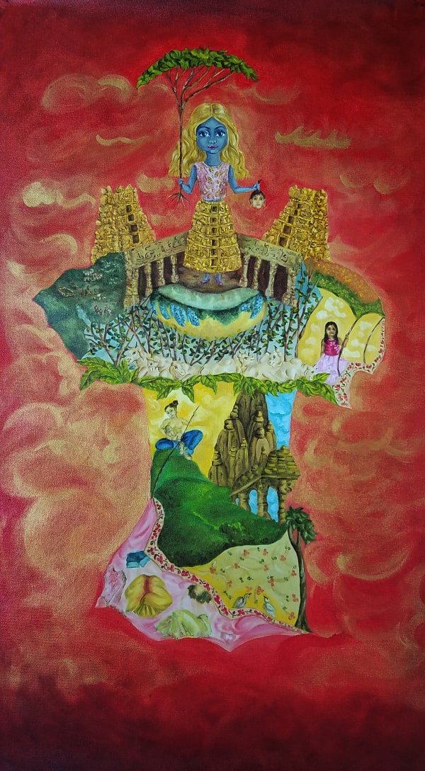 Abhijna Vemuru Kasa Kali Oil on canvas 30 x 20 inches 2016