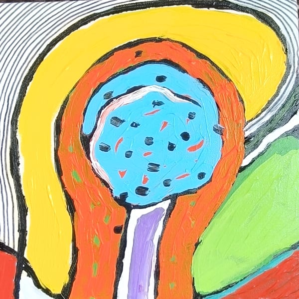 Insha Manzoor Celebration Acrylic on canvas 12 x 12 inches