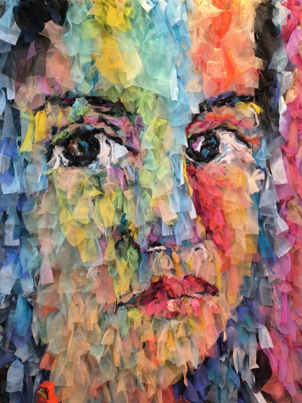 Insha Manzoor Self-portrait Fabric on net 60 x 78 inches