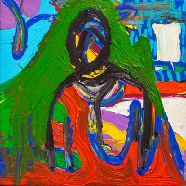 Insha Manzoor The Short-Lived Joy Mixed media on canvas 12 x 12 inches 2023