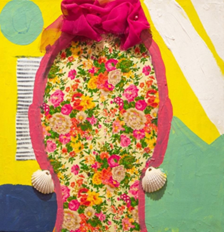 Insha Manzoor Short-Lived Joy - I Mixed media on canvas 12 x 12 inches 2023