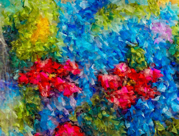 Insha Manzoor The Flowers Fabric on net 60 X 78 inches