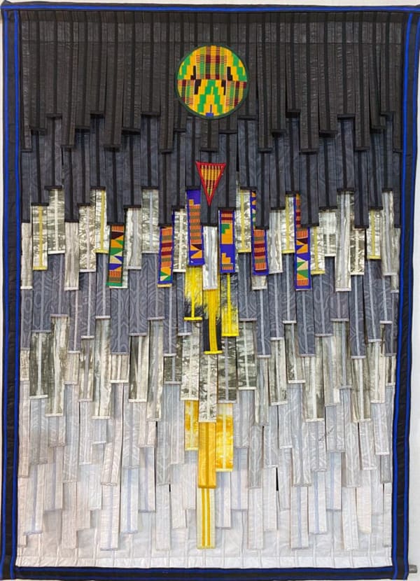 Abdoulaye Konat Gris Au Kente Cercle Et Triangle 2020 Technique Textile Courtesy Of The Artist And Gallery 1957