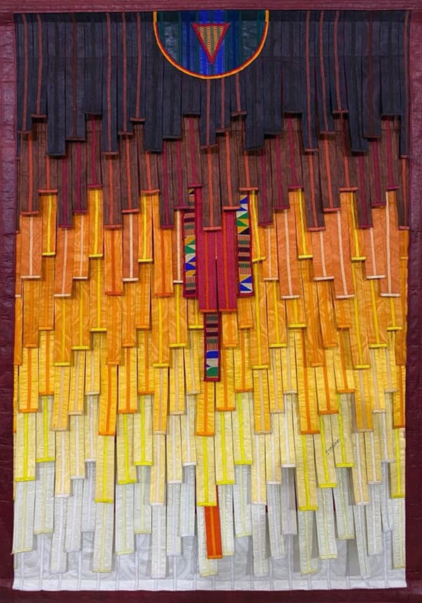 Abdoulaye Konat Jaune Kente Arc Et Triangle 2020 Technique Textile Courtesy Of The Artist And Gallery 1957