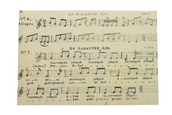 Godfried Donkor, An Asantee Air, 2017, Oil and ink on paper, 92.5 x 135.5 cm