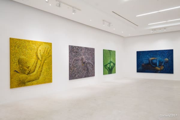 Chidi Kwubiri, motionEmotion, installation view, 2018. Courtesy Gallery 1957, Accra. Photo Nii Odzenma