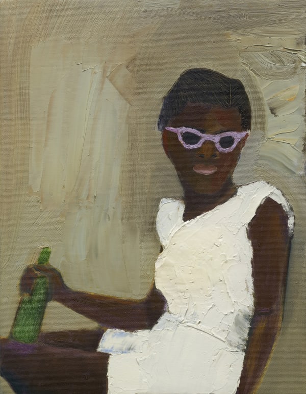 Model at Drum party (After Barnor), 2022 Oil on canvas 31 x 23 cm / 12 1/4 x 9 1/8 in