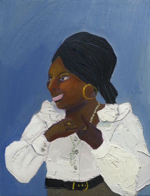 Drum model (After Barnor), 2022 Oil on canvas 31 x 23 cm / 12 1/4 x 9 1/8 in