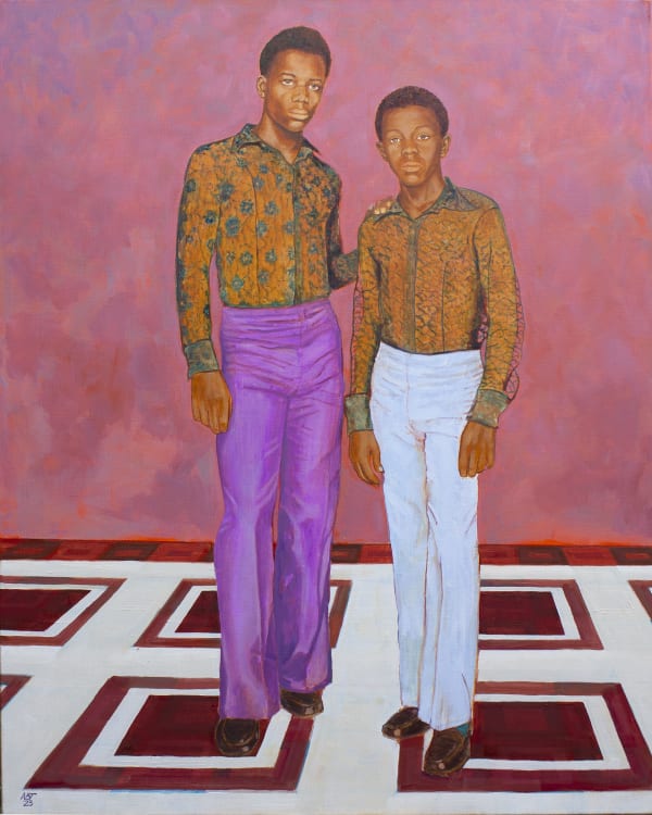 Lace & Tergal, 2023 Oil on linen 150 x 120 x 2.6 cm